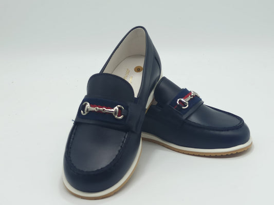 6307 Navy Horsebit Loafers