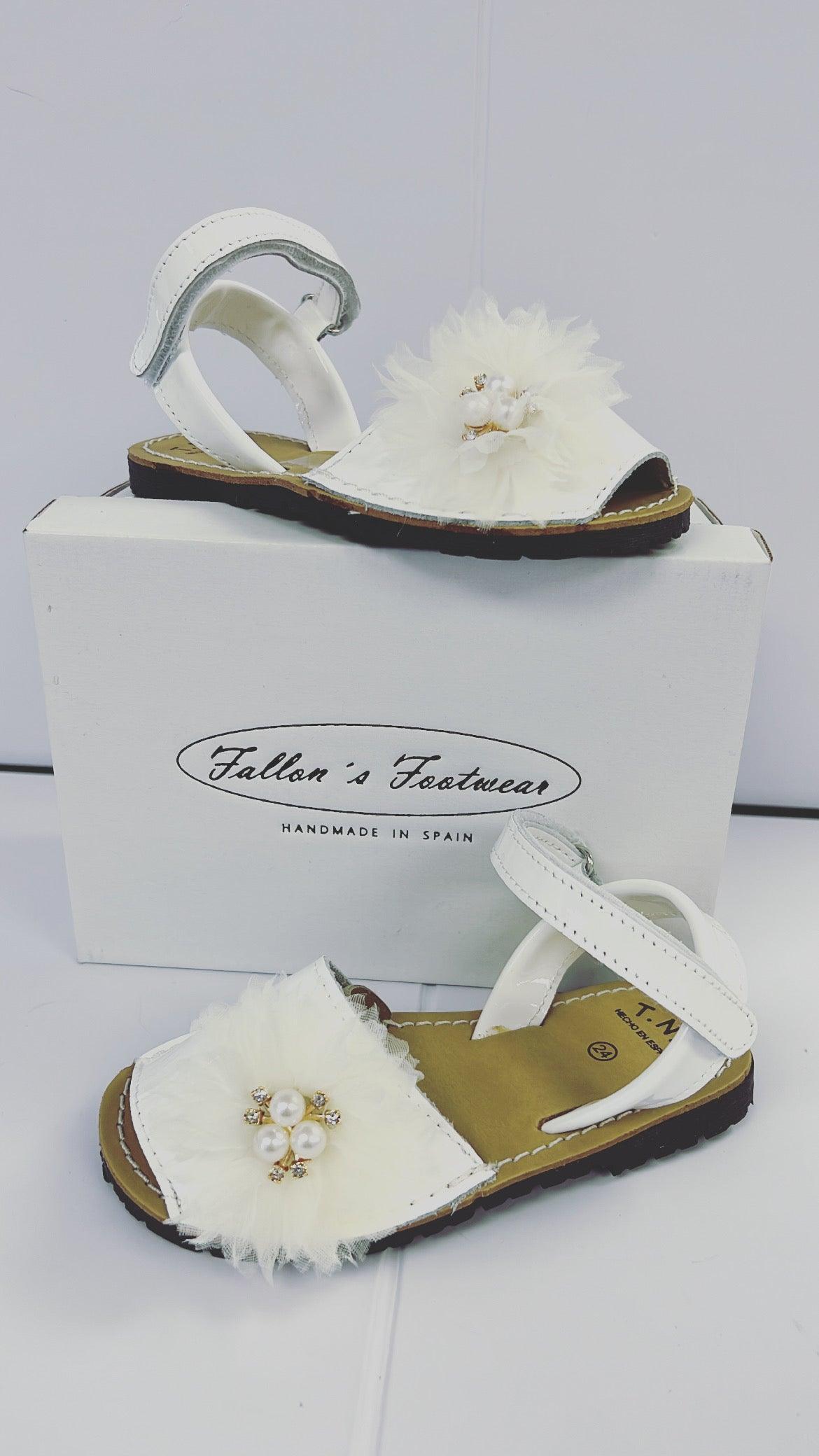 17405 White Pearl Sandals - Fallons Kids