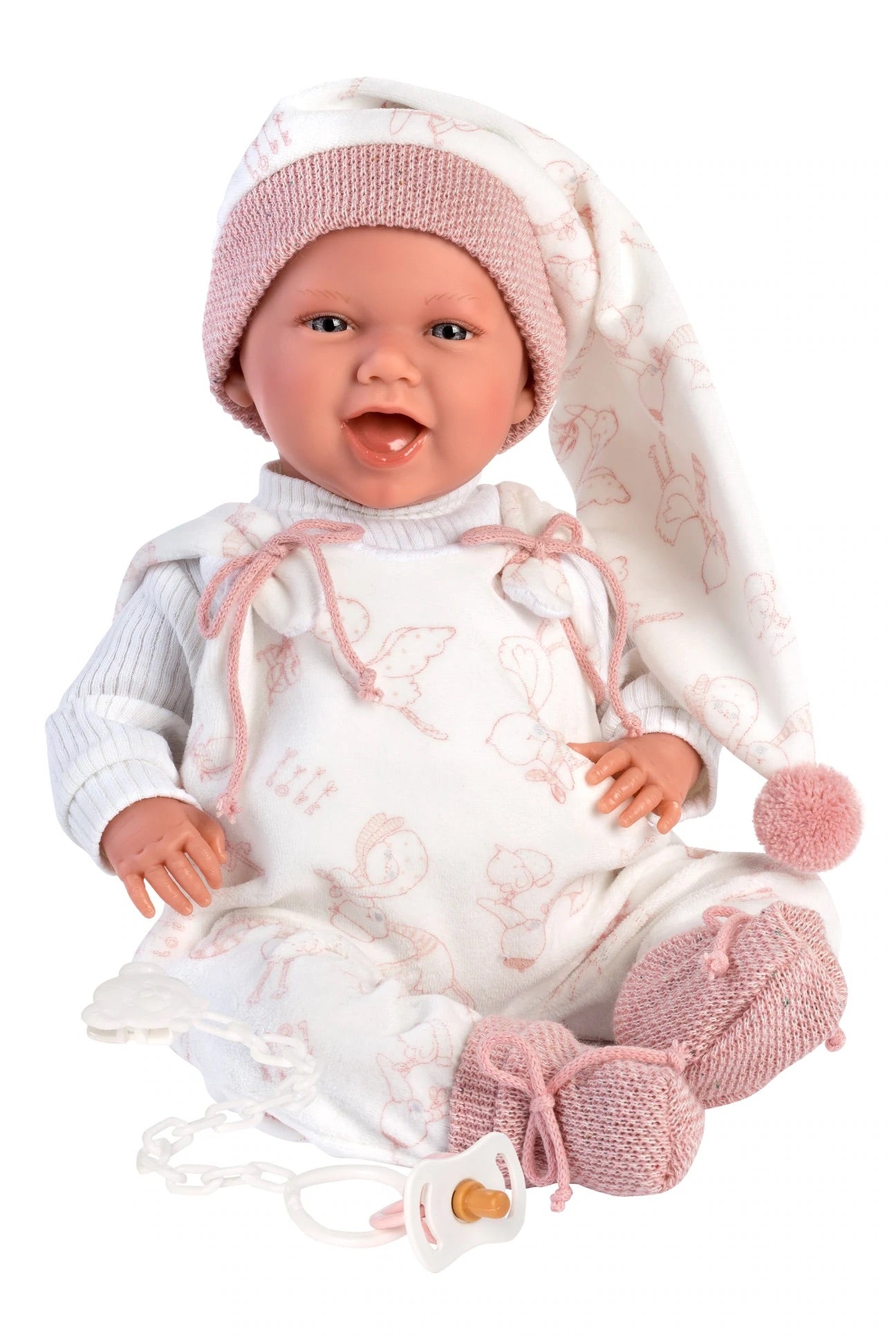 74006 Laughing Llorens Girl Swollow Carrier Doll 42cm