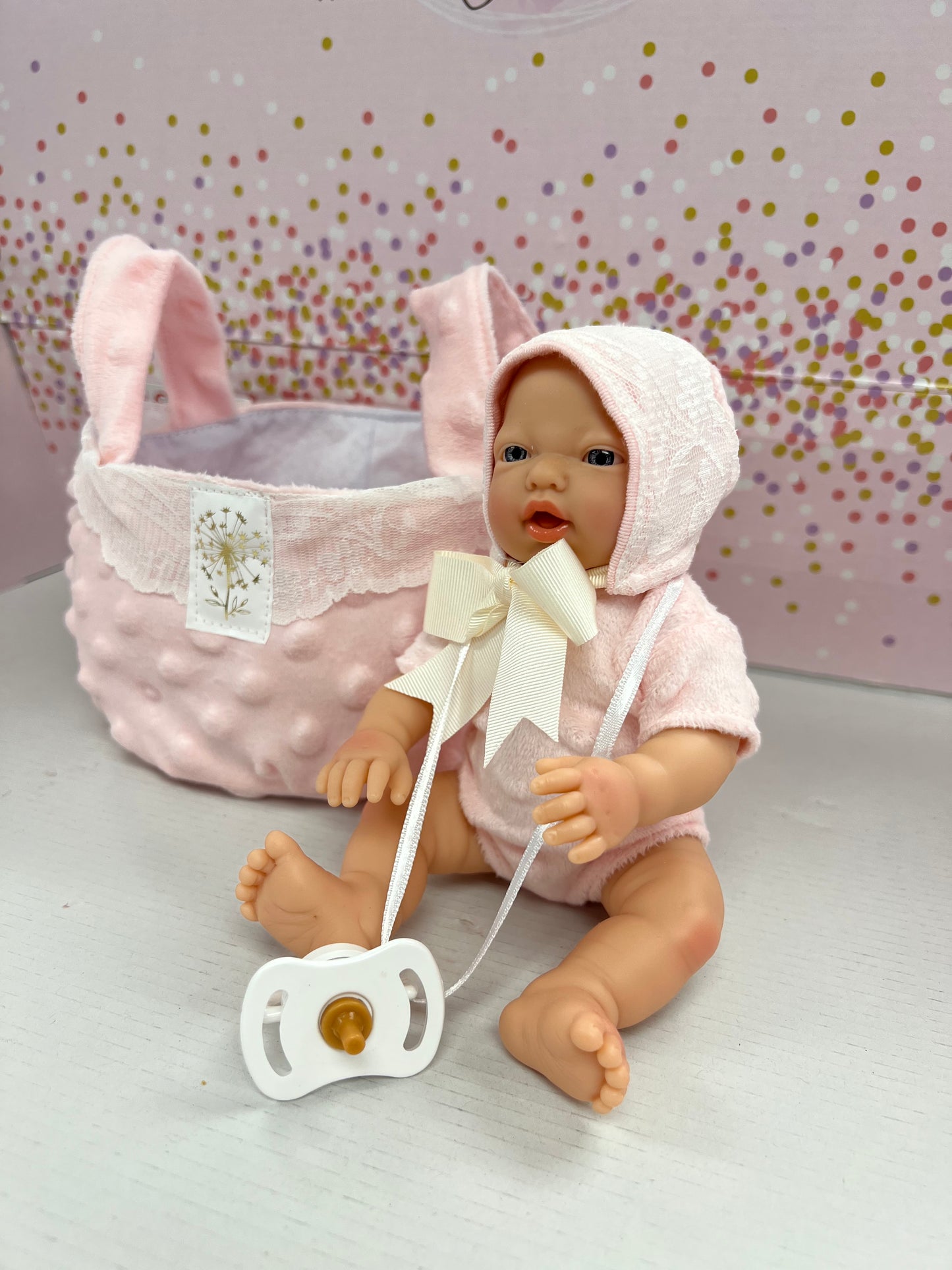 270 Girl in Carrier MARINA & PAU COLLECTABLE DOLLS