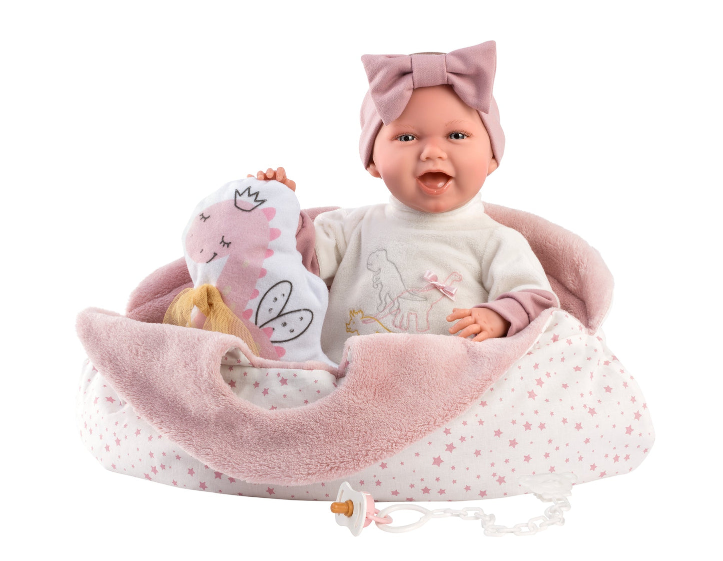 74044 Dinosaur Outfit Laughing Doll 45cm