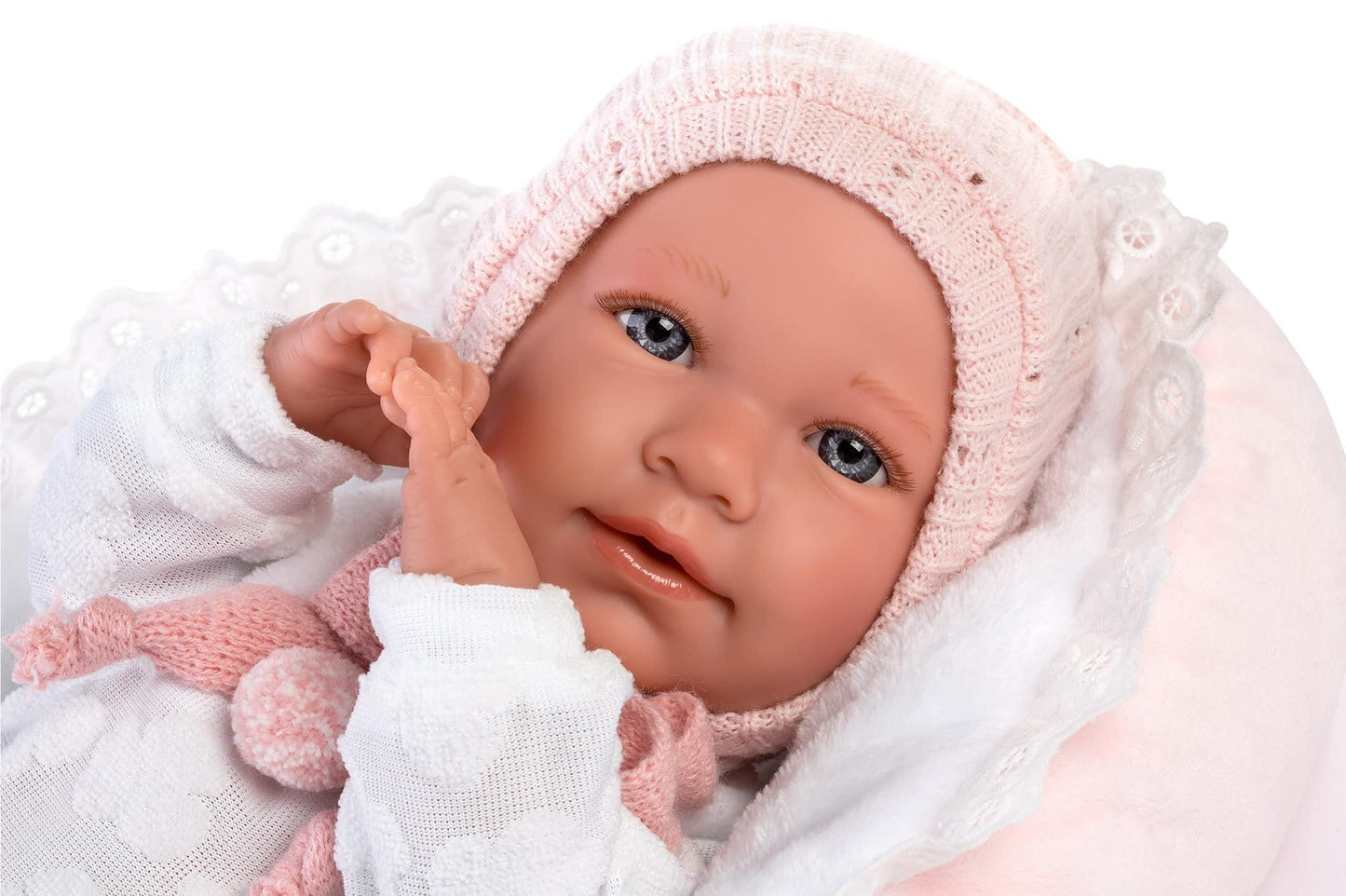 74088 Llorens Girl in Moses Basket Doll 42cm