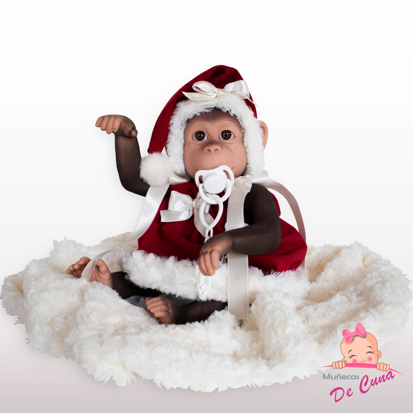 Reborn Silicone Feel Monkey Santa DRESS Christmas