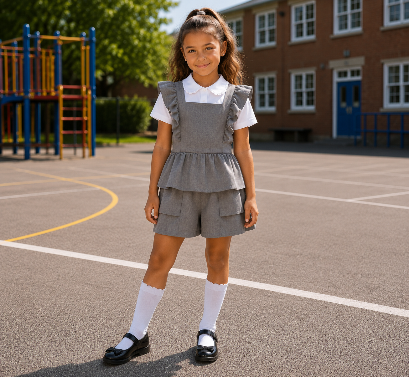 Grey School Playsuit