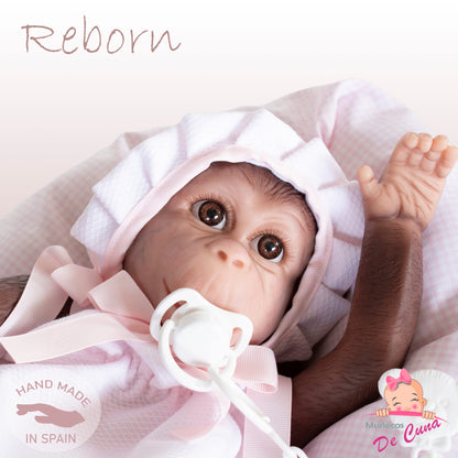 36401 Reborn Silicone Feel Monkey Pink Romper
