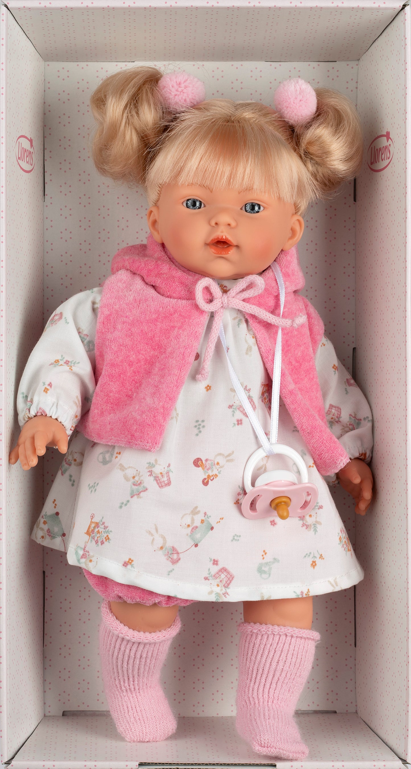 Llorens Roberta Pink Crying Doll With Hair