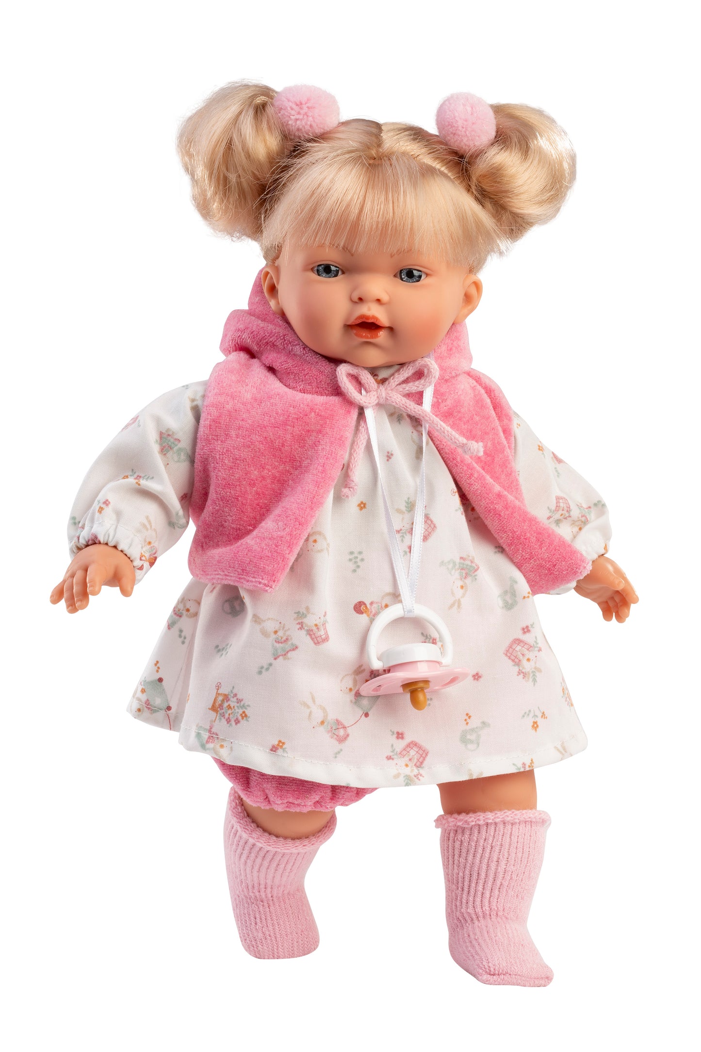 Llorens Roberta Pink Crying Doll With Hair