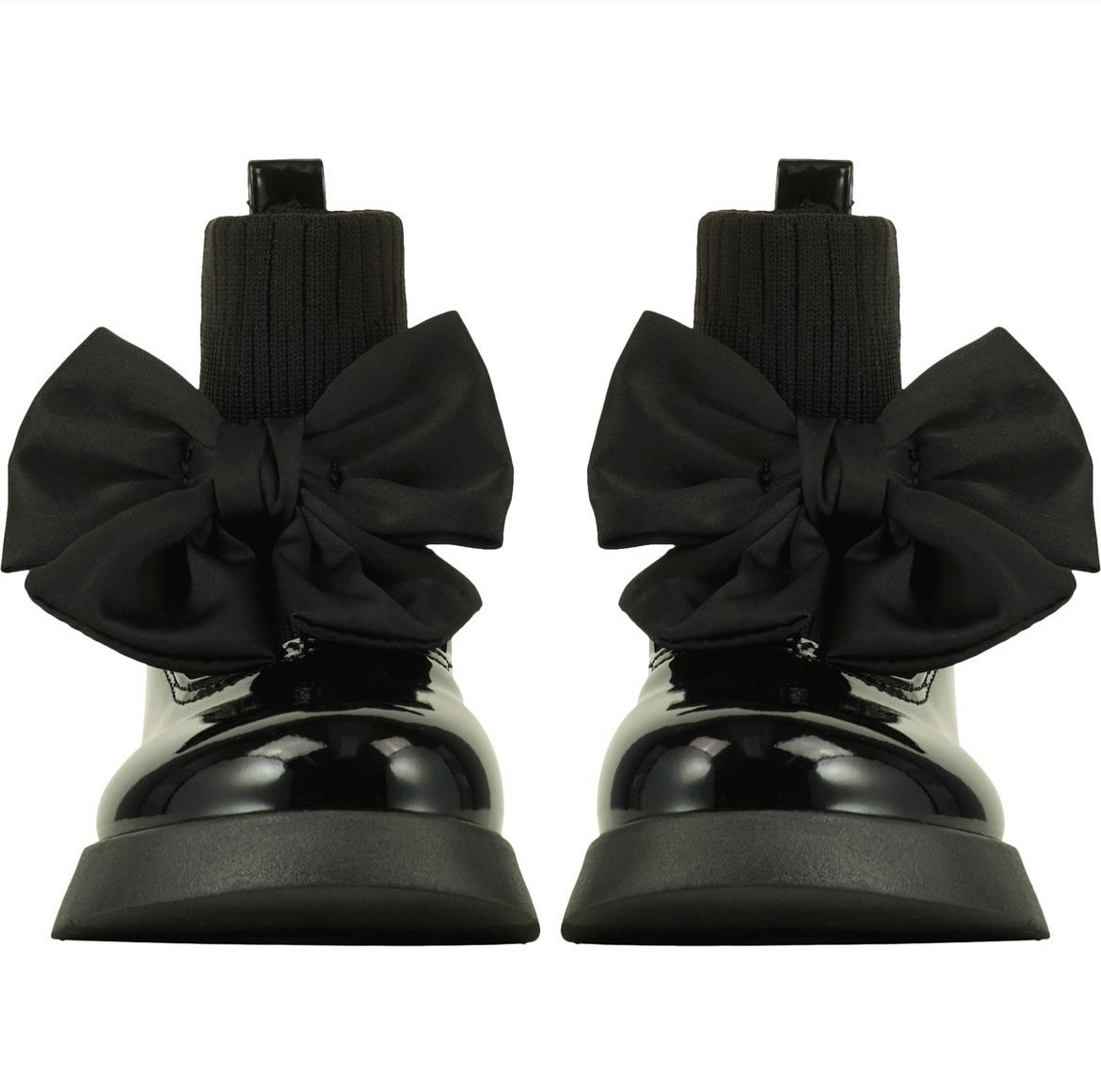 Black boots with top bows