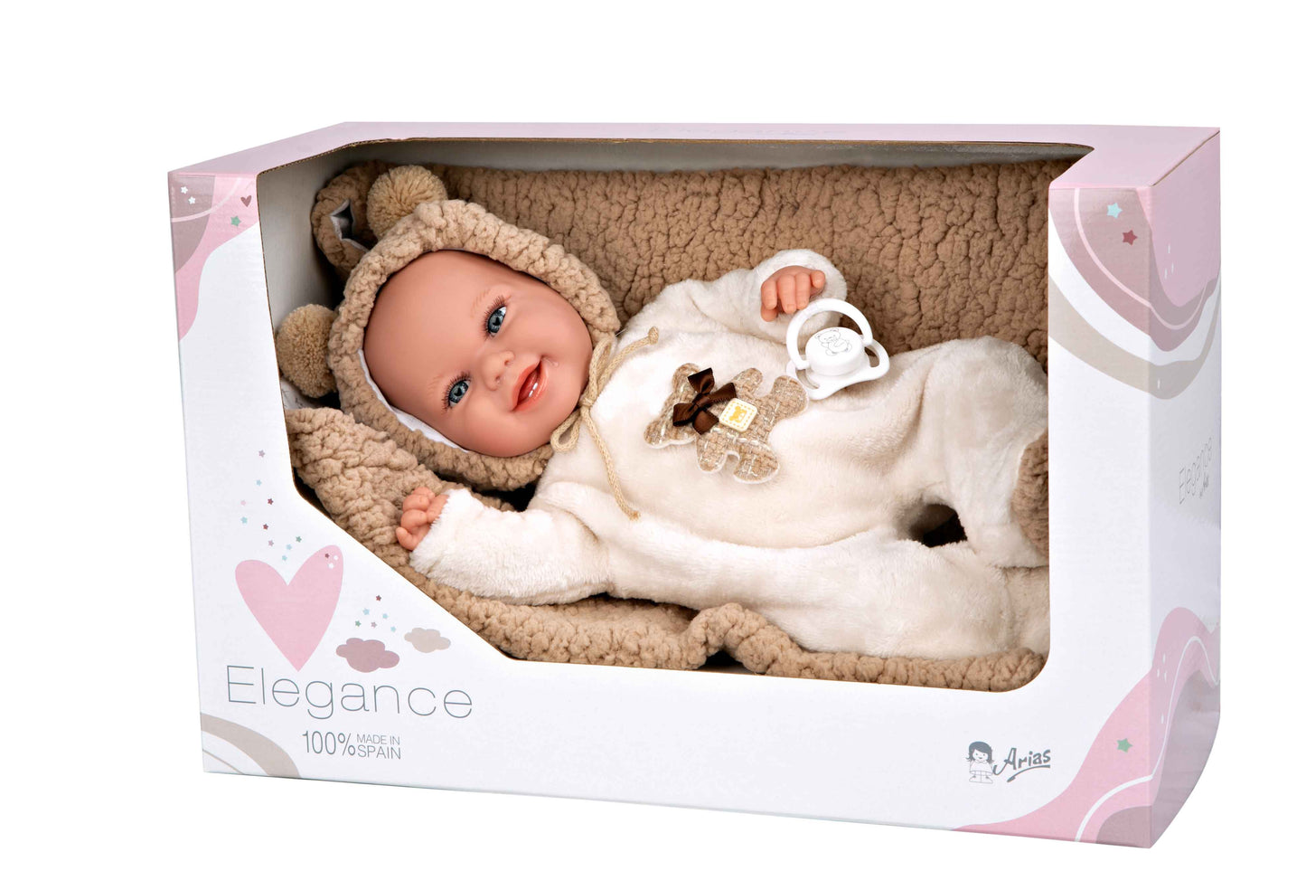Arias Beig Teddy Doll With Blanket (WEIGHTED) 35cm