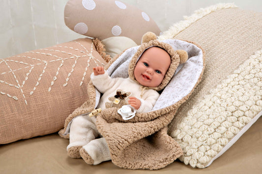 Arias Beig Teddy Doll With Blanket (WEIGHTED) 35cm