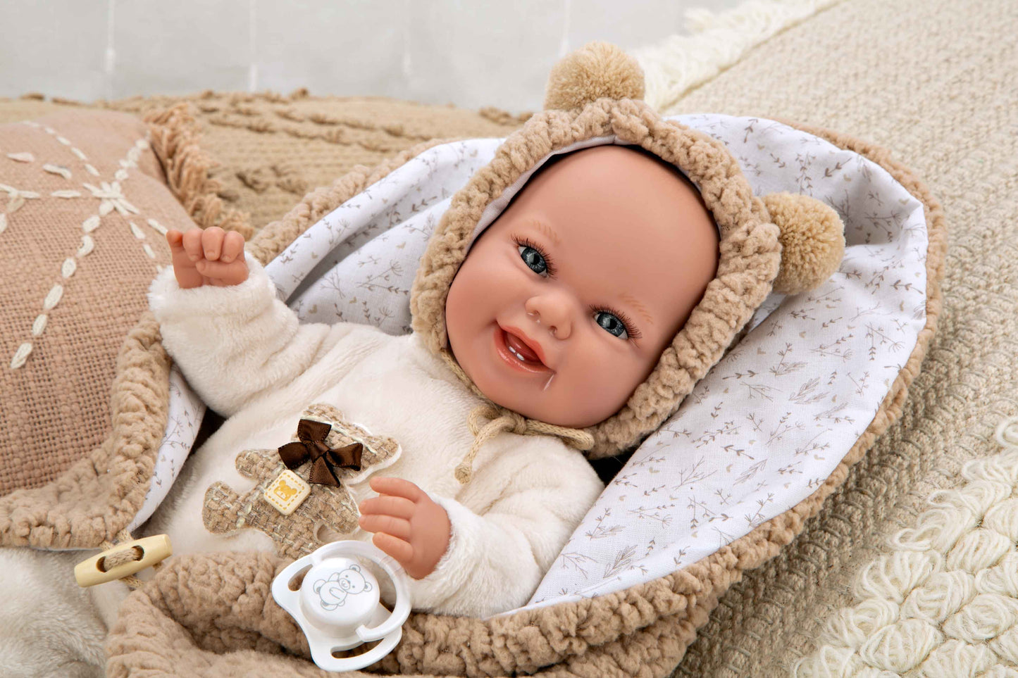Arias Beig Teddy Doll With Blanket (WEIGHTED) 35cm