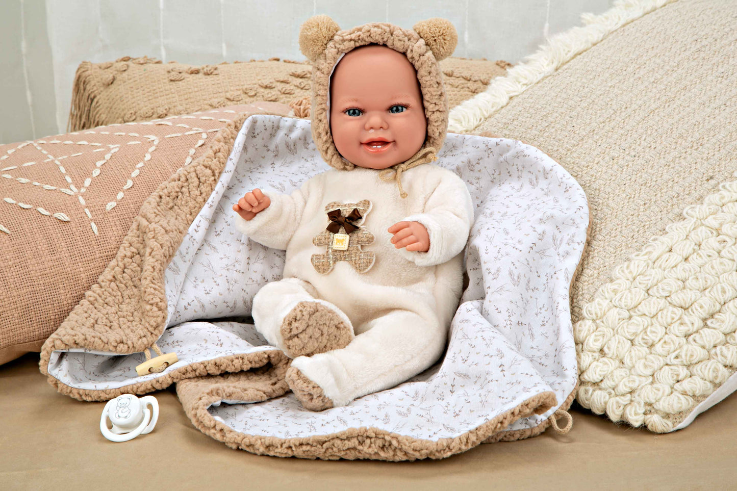 Arias Beig Teddy Doll With Blanket (WEIGHTED) 35cm