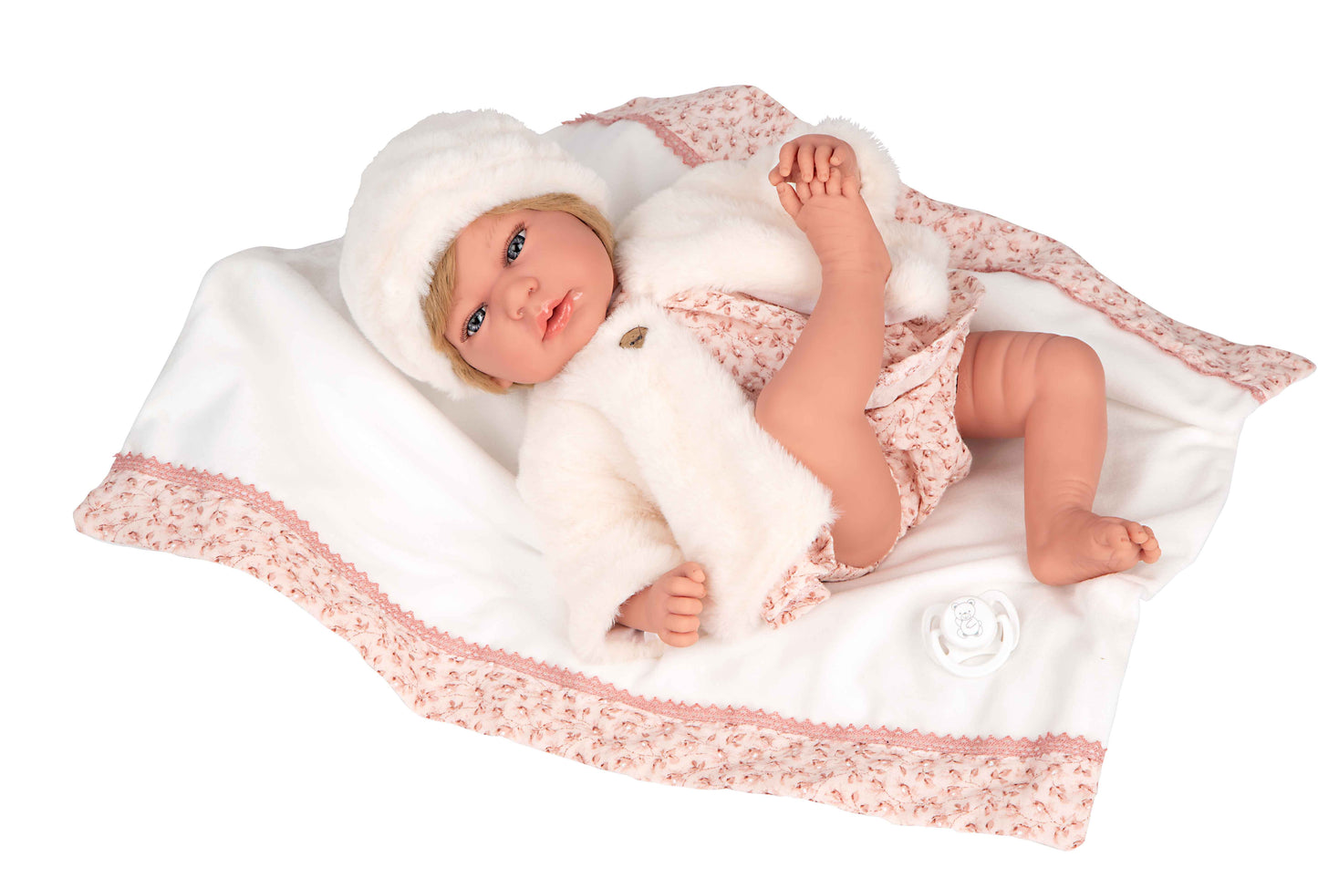 Arias Pink Doll With Hair (weighted) 40cm