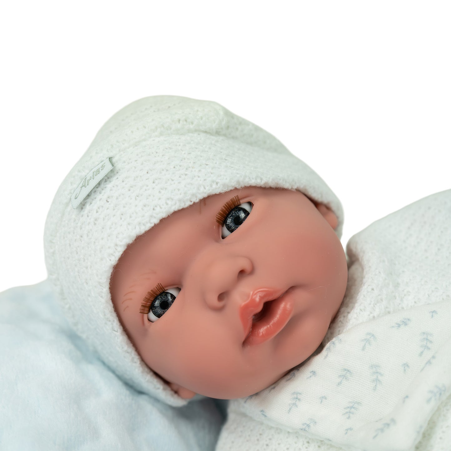 Arias White Doll with Blanket, Sleepy Eyes and Magnetic Crying Dummy 40cm