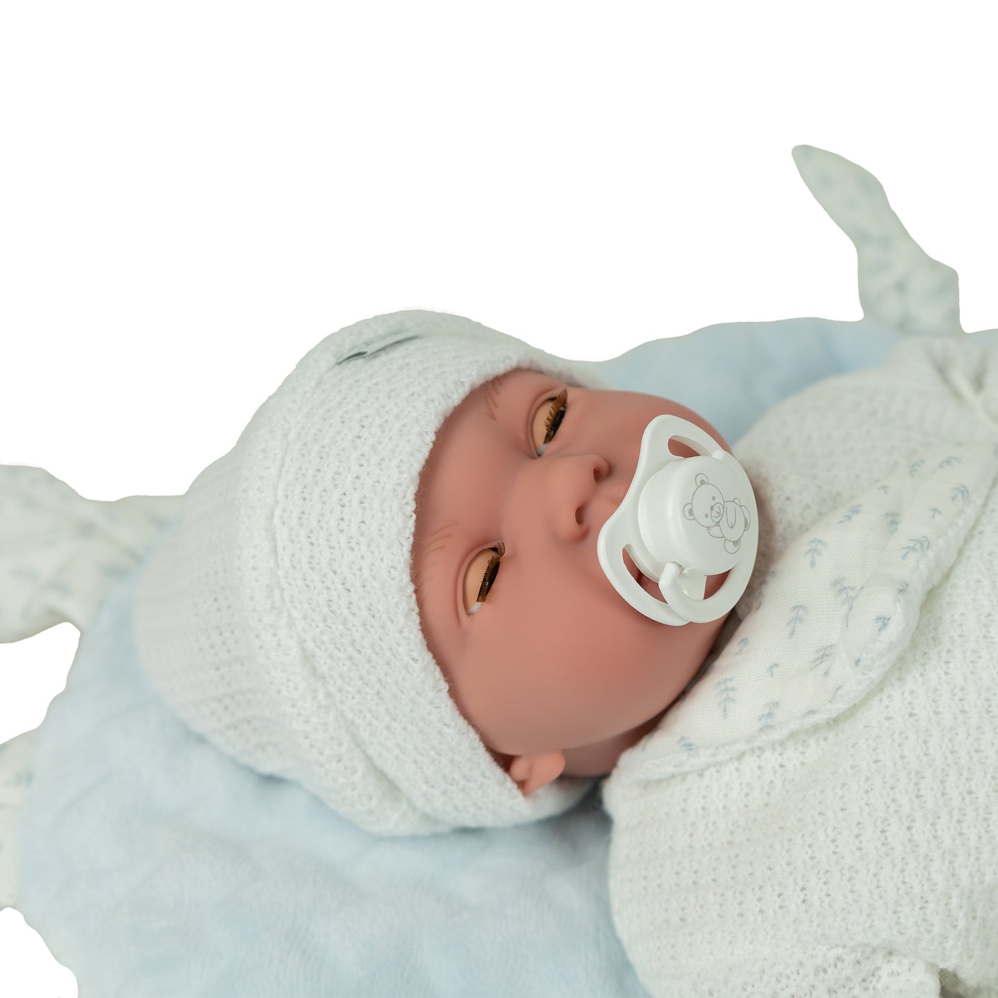 Arias White Doll with Blanket, Sleepy Eyes and Magnetic Crying Dummy 40cm
