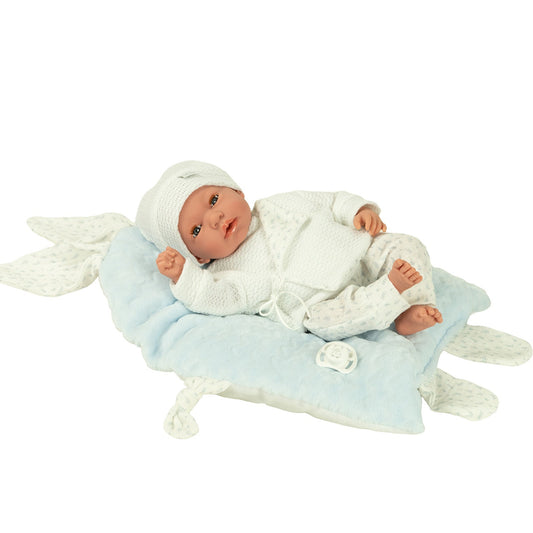 Arias White Doll with Blanket, Sleepy Eyes and Magnetic Crying Dummy 40cm
