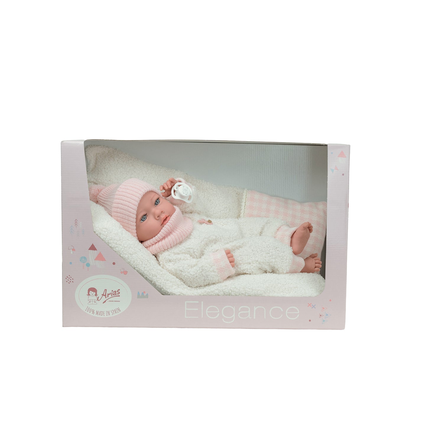 Arias Pink Doll With Dummy and Accessory 38cm