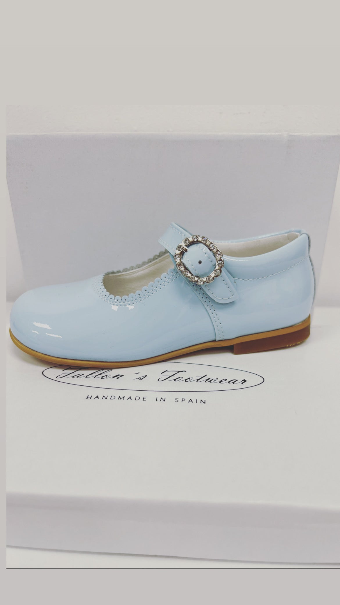6270-1 Baby Blue Shoe with Diamante Buckle