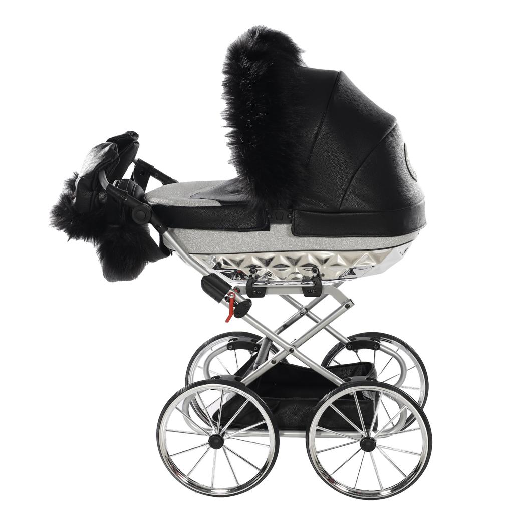 JUNAMA Doll Pram, Fur & Mitts BUNDLE