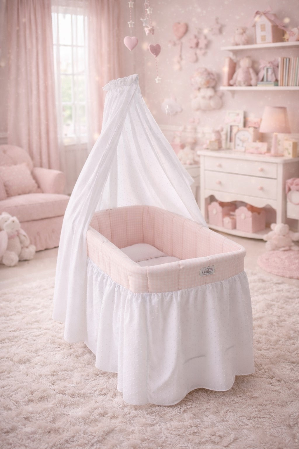 2500 Pink Doll Bassinet Cot Crib
