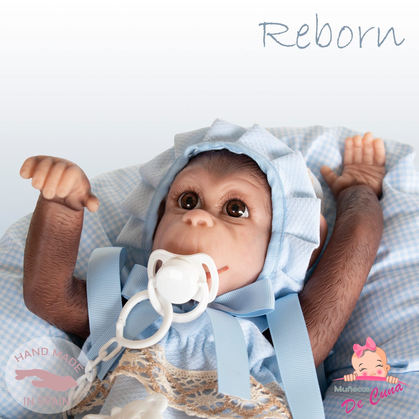 36402 Reborn Silicone Feel Monkey Blue Romper
