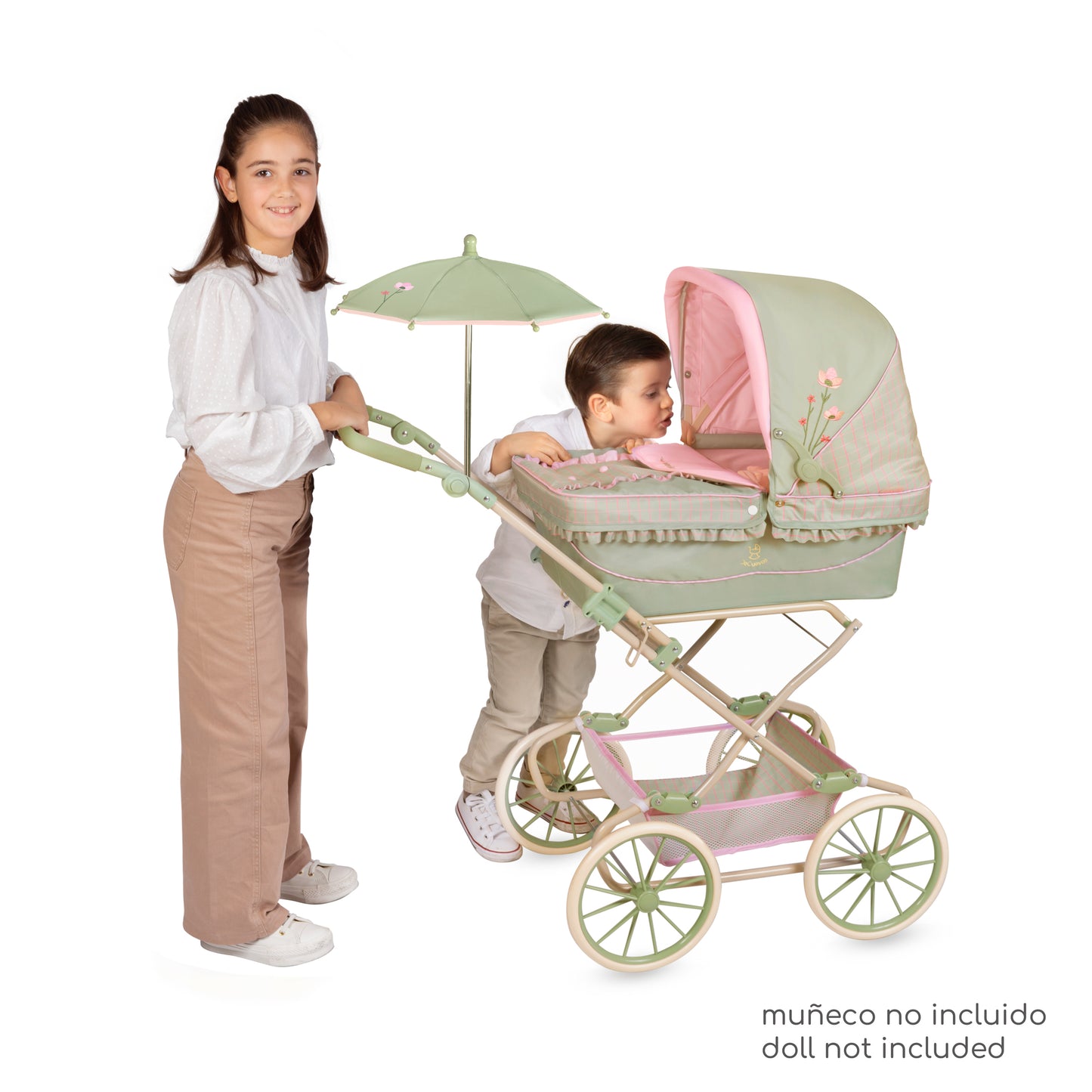 82068 Reborn Doll Pram 90cm - Botanic Collection (age 5 and over)