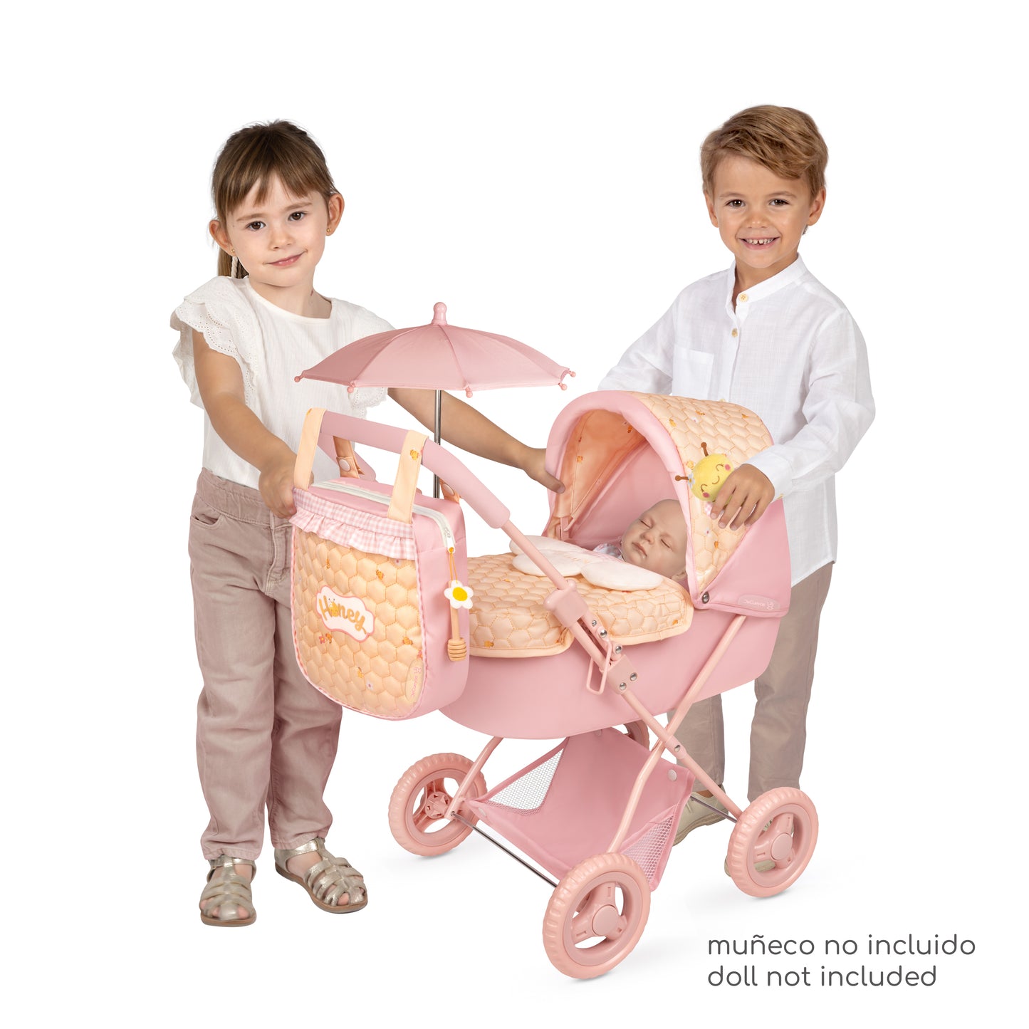 85070 Doll Pram with Parasol - Honey Collection (Under 5 years)