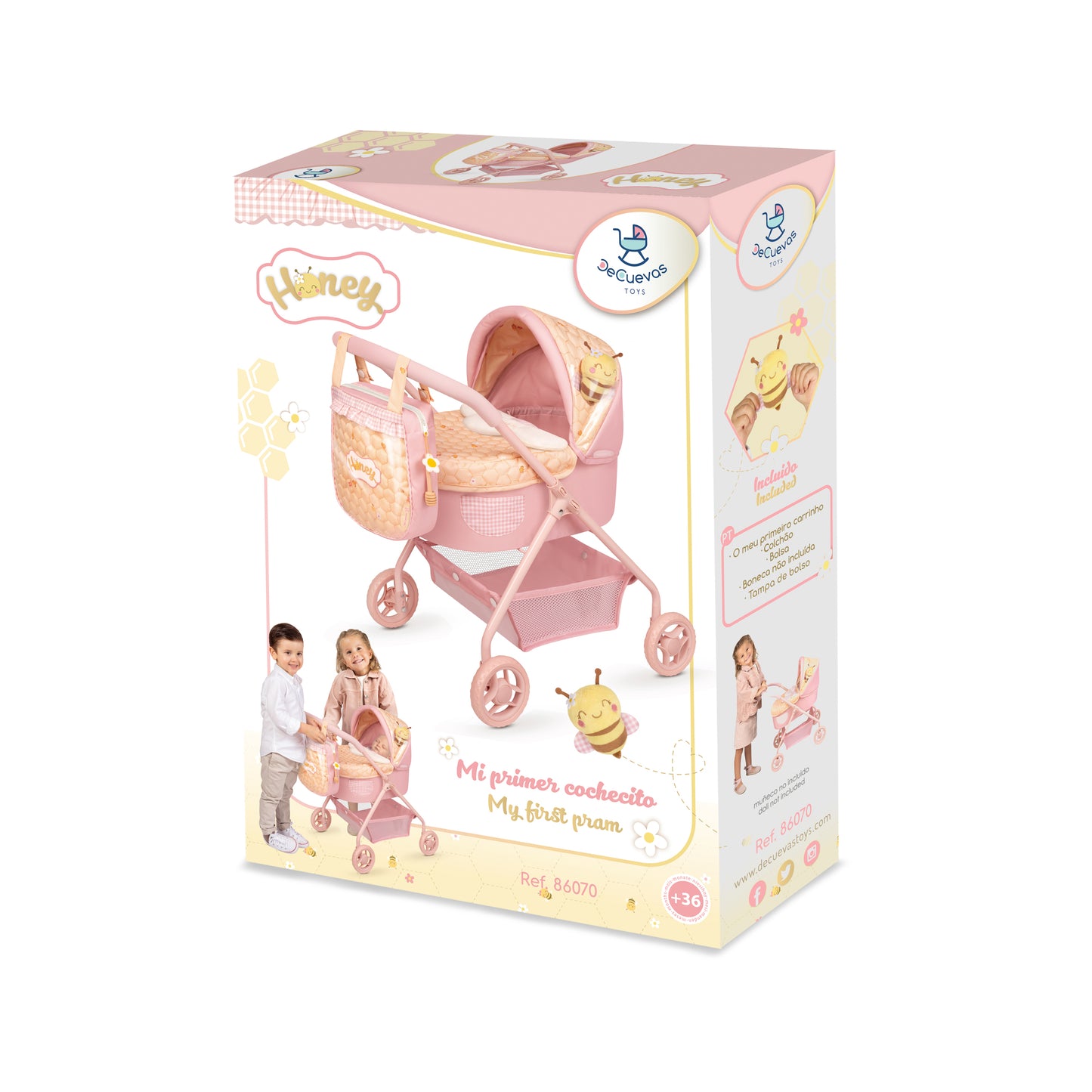 Decuevas My First Doll Pram - Honey Pink Bee Collection (under 4 years)