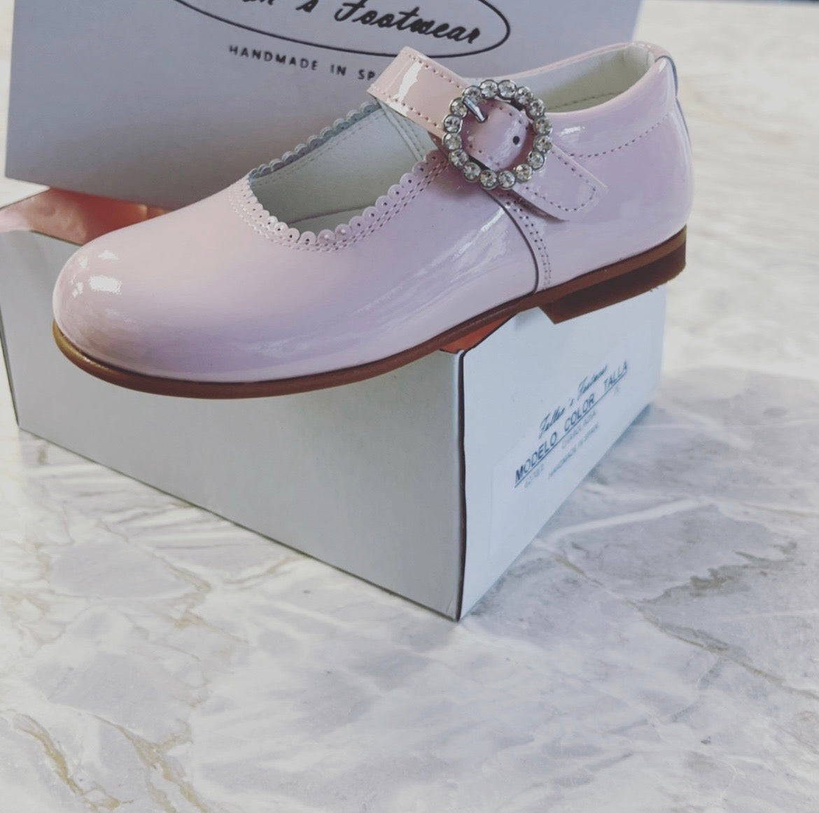 6270-1 Baby Pink Shoe with Diamante Buckle