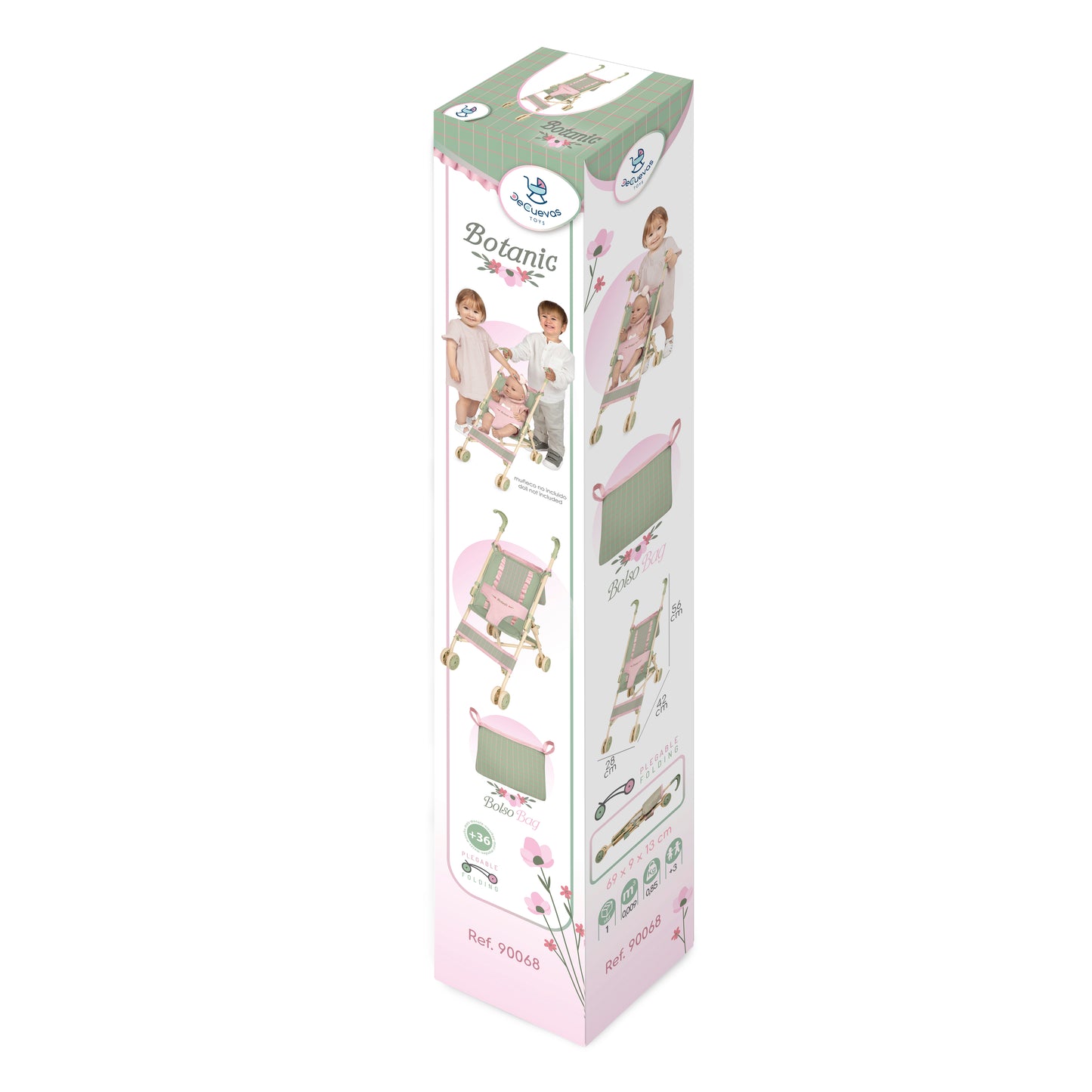 Decuevas My First Doll Buggy Stroller With Bag - Botanical Mint Green Collection