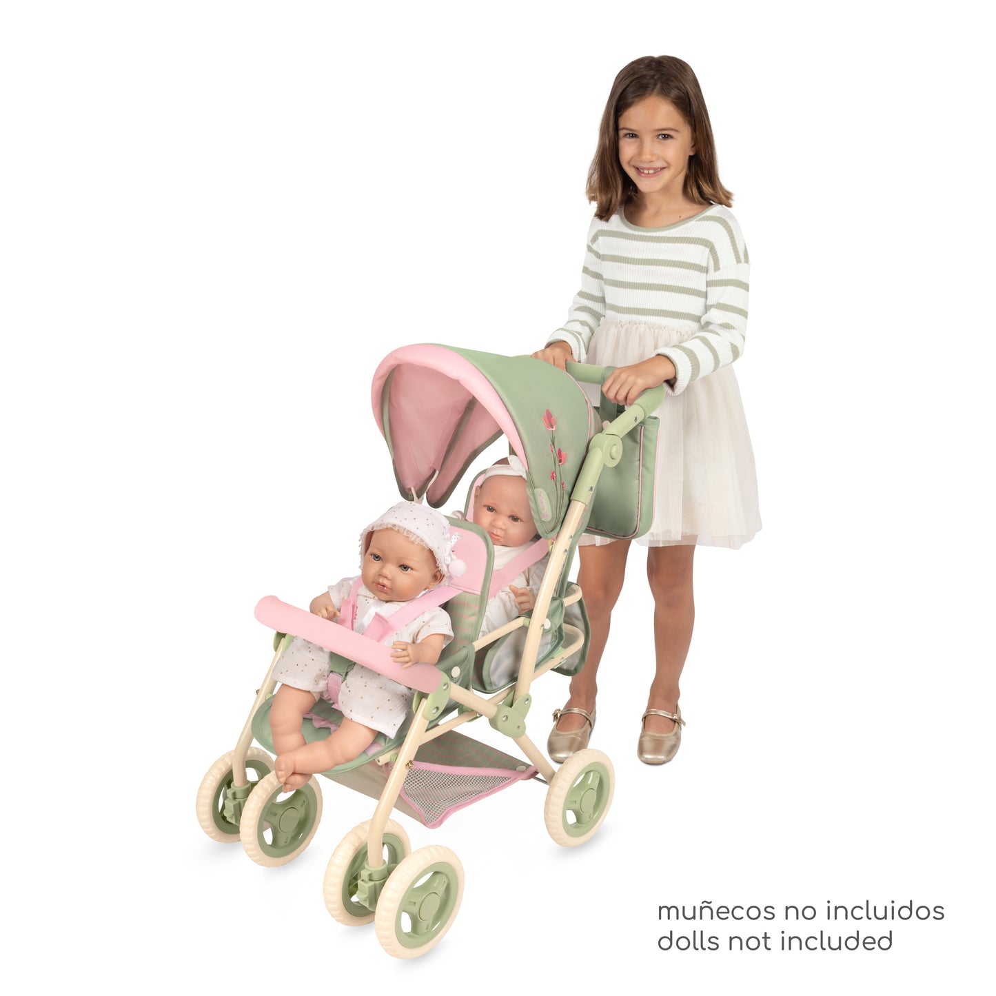 90368 Twin Doll Pram 72cm - Botanic Collection (age 4 and over)