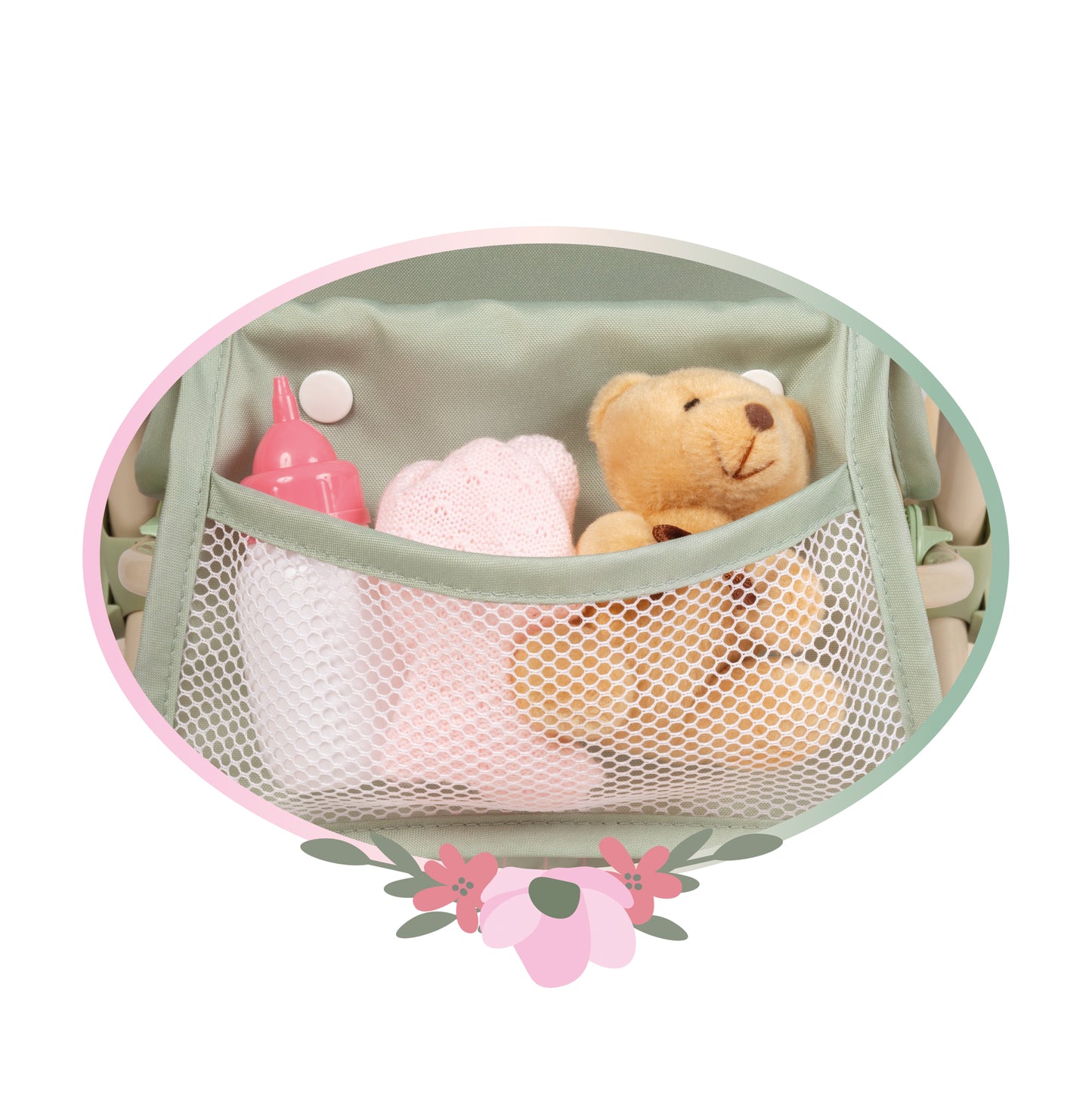 90368 Twin Doll Pram 72cm - Botanic Collection (age 4 and over)