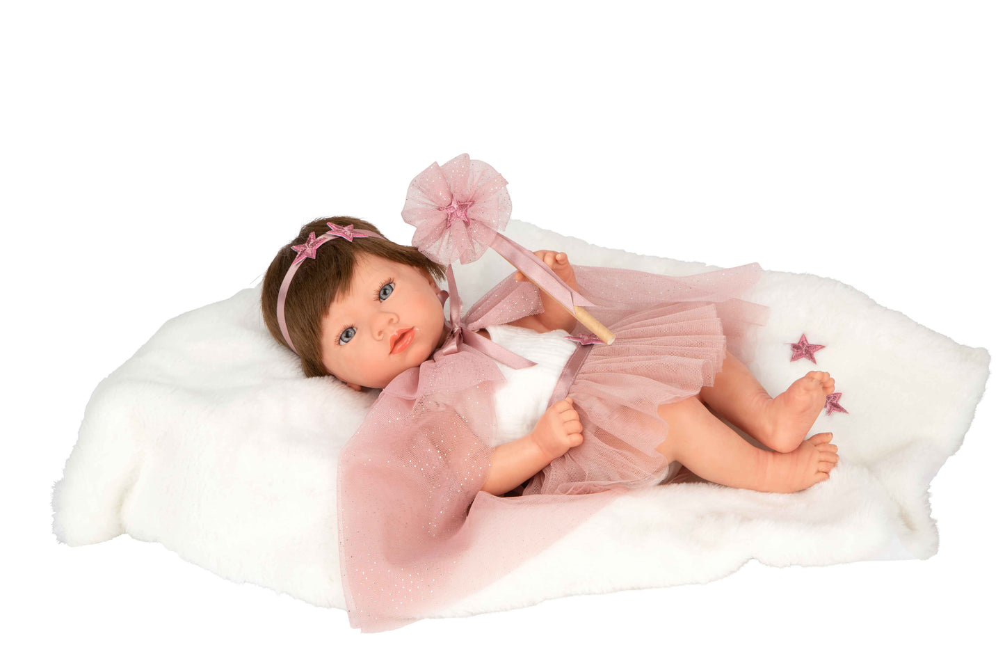 Arias Princes Reborn Girl Doll With Hair 38cm
