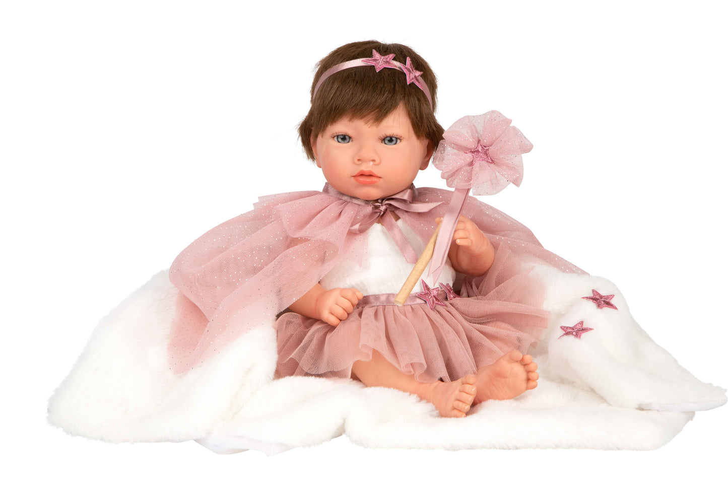 Arias Princes Reborn Girl Doll With Hair 38cm