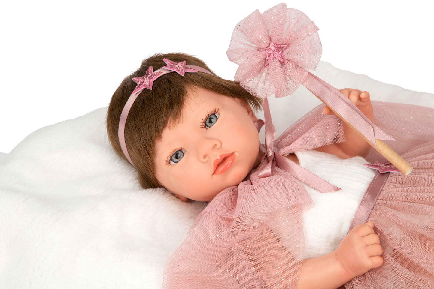 Arias Princes Reborn Girl Doll With Hair 38cm