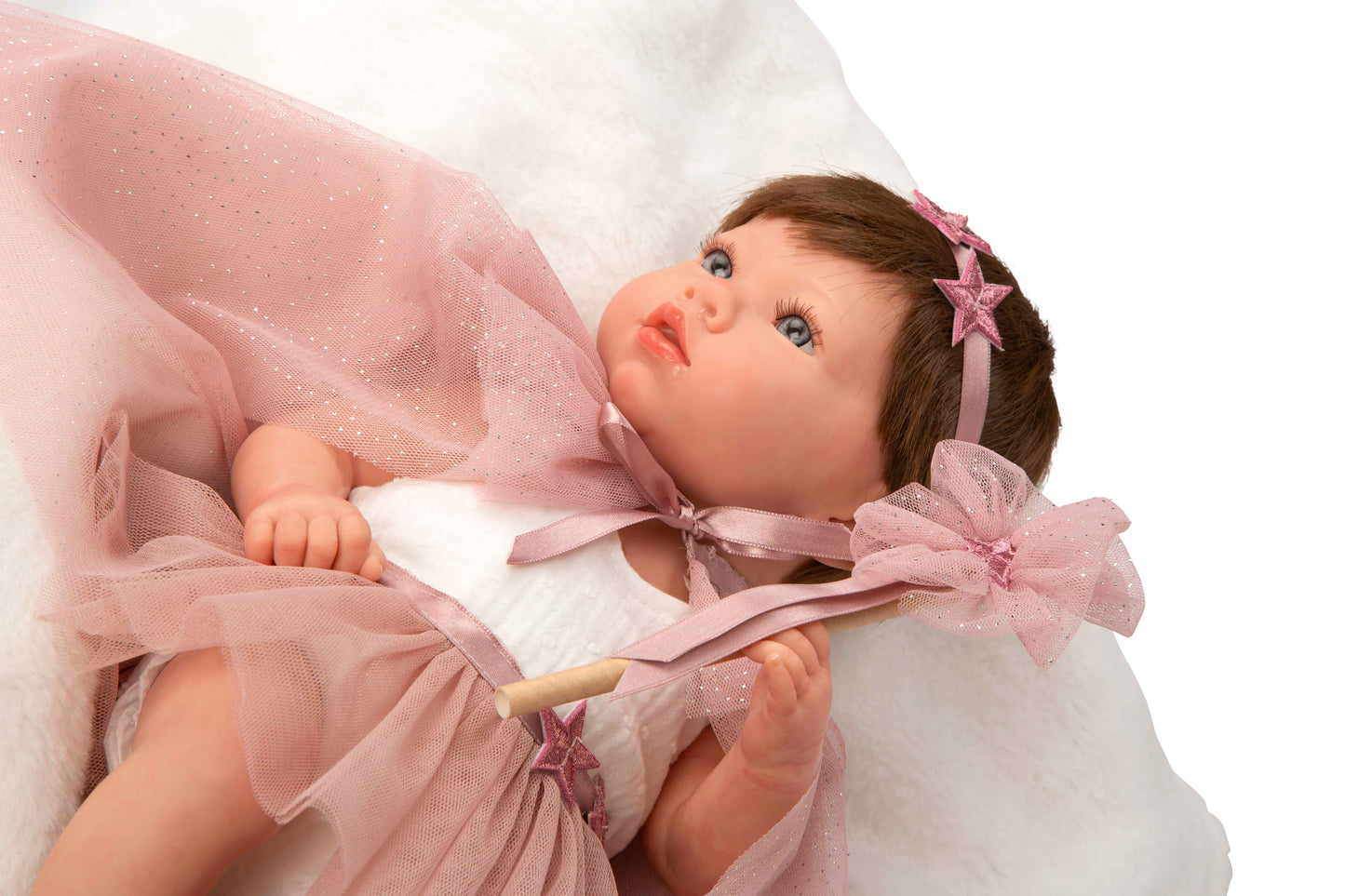 Arias Princes Reborn Girl Doll With Hair 38cm