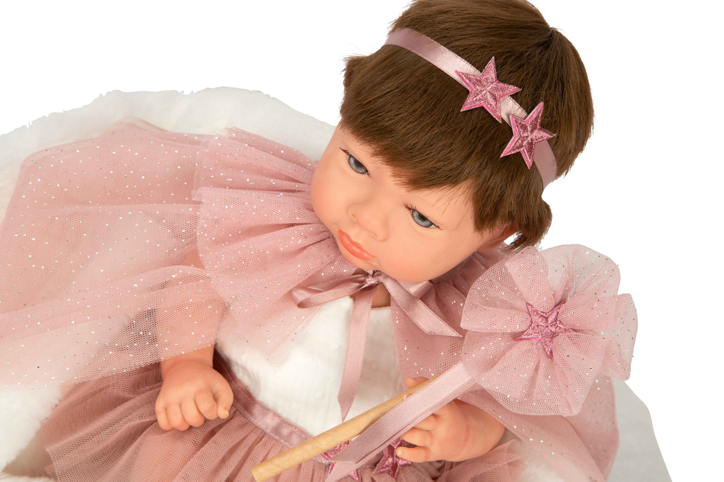 Arias Princes Reborn Girl Doll With Hair 38cm
