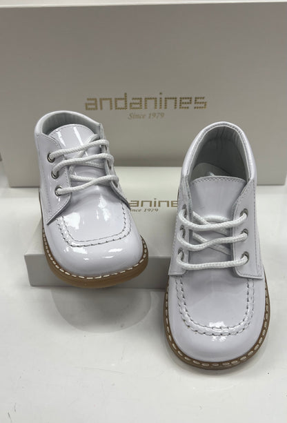 222325  White Lace Boots By Andanines