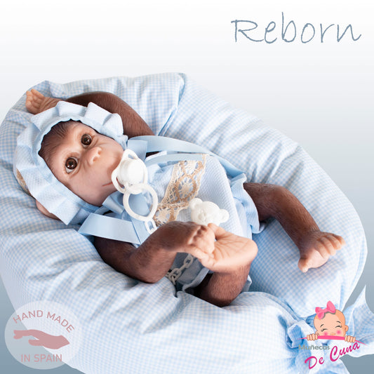 Reborn Silicone Vinyl Monkey Doll Blue