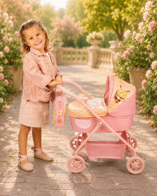 Decuevas My First Doll Pram - Honey Pink Bee Collection (under 4 years)