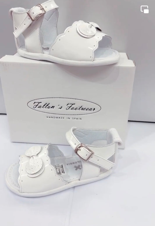 PEX White Patent Elena Bow Sandals