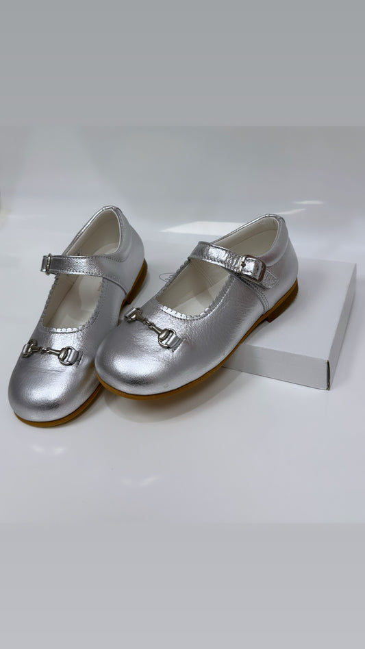 6270-2  Silver Shoe with Horsebit Buckle