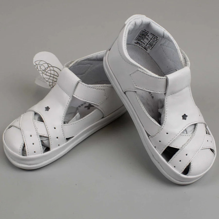 Sevva White Leather Sandals – The Wardrobe Childrens Boutique