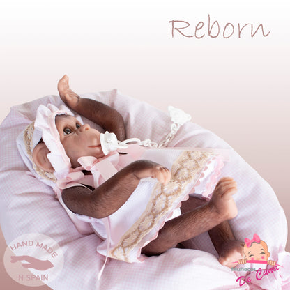 36401 Reborn Silicone Feel Monkey Pink Romper