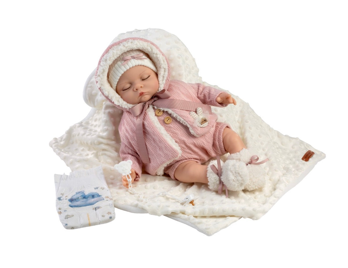 645401 Pink Sleeping Silicone Vinyl Doll 45CM