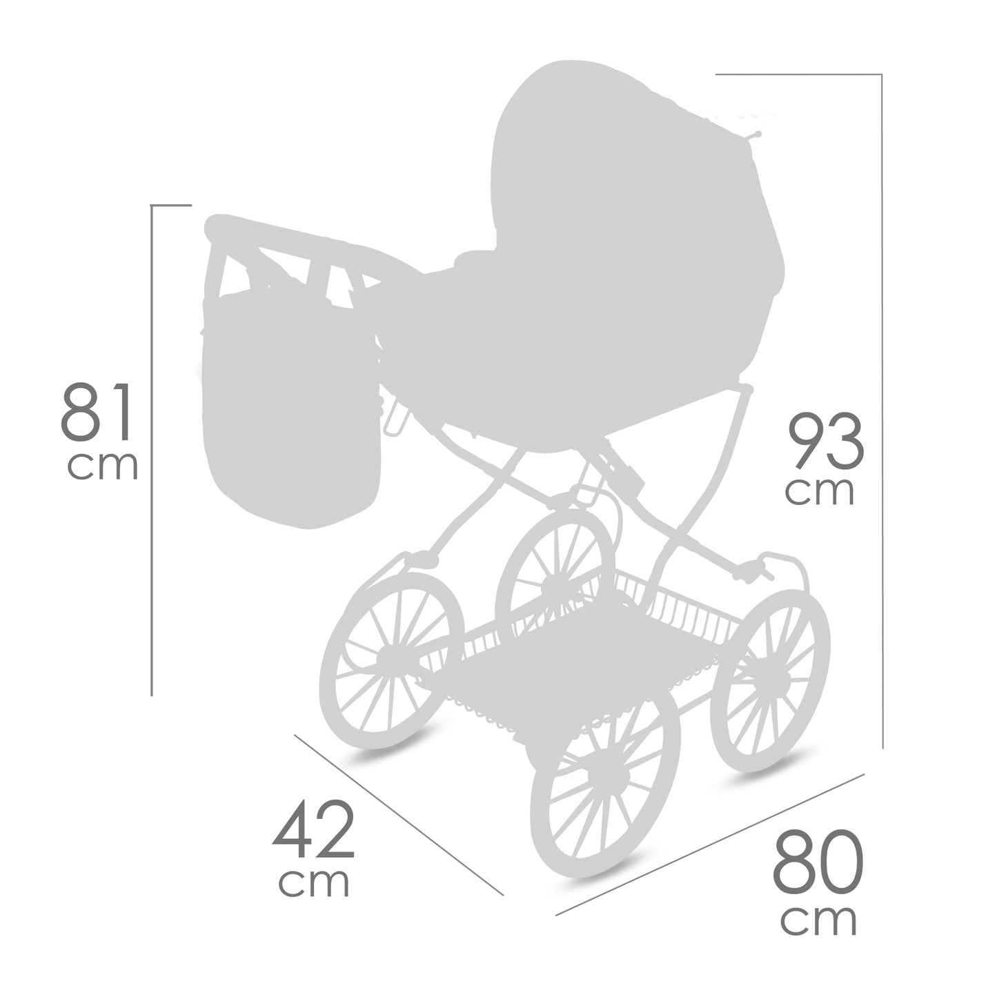 80070 Doll Pram 81cm - Honey Collection (age 4 and over)