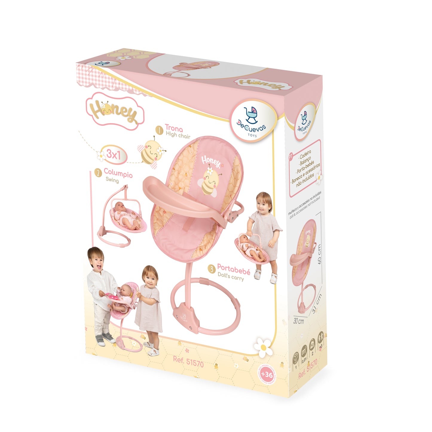 51570 Dolls High SEAT & SWING 3X1 - Honey Collection