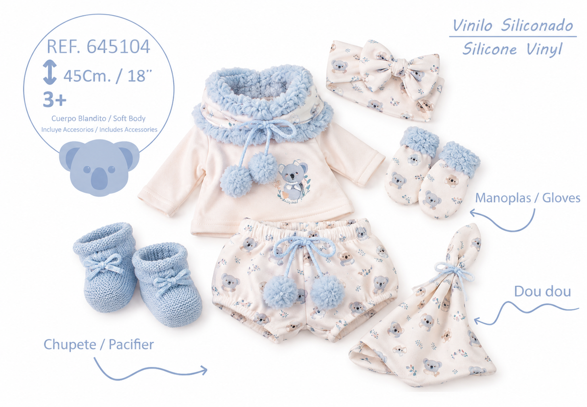 Blue Dolls Outfit 45cm