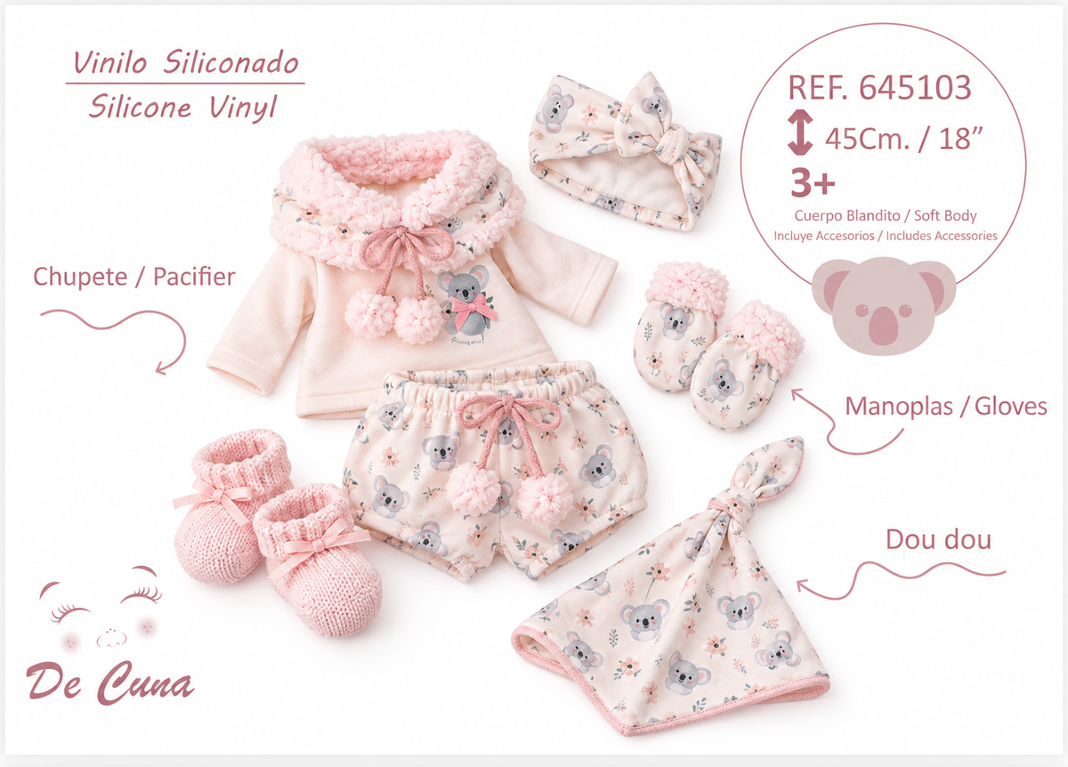 Pink Dolls Outfit 45cm