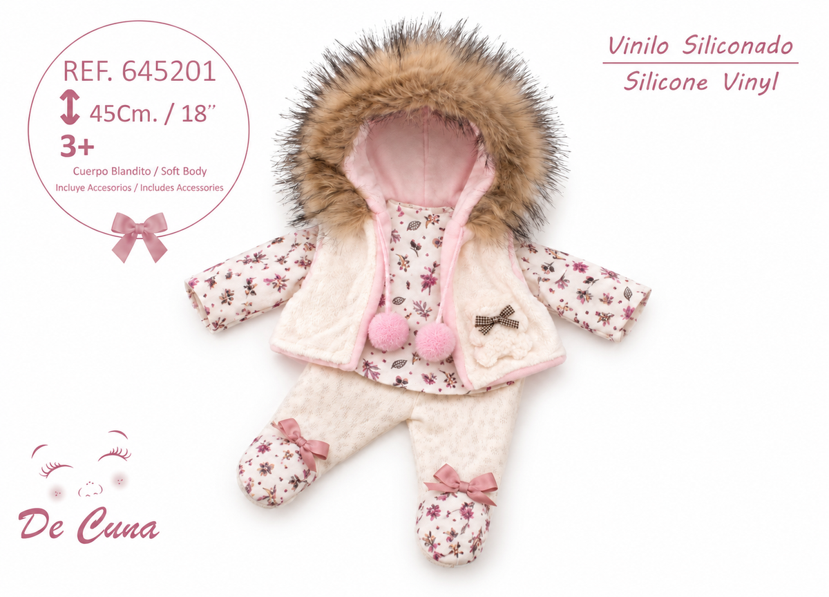 Pink Fur Dolls Outfit 45cm